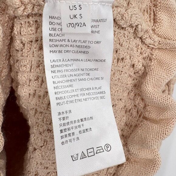 Free People Rosehip Cardi Long Sleeve Crop Top, Sz Small, Neutral Beige Lover - Picture 11 of 12